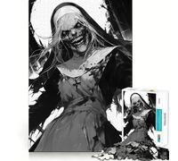 Rompecabezas La Monja de Las Pesadillas de 1000 Piezas Juguete para ejercitar la Mente Juego Relajante Piezas de colección de Arte con Corte de precisión (38x26cm)