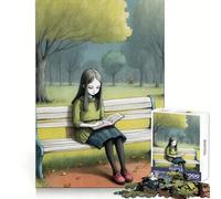 Rompecabezas La niña en un Banco para Adolescentes, 1000 Piezas, Juguete cognitivo, pasatiempo Tranquilo, Borde Premium, 38x26cm