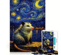 Rompecabezas La Noche Estrellada de la zarigüeya de 1000 Piezas para Adultos Juguete para estimular la lógica Divertido y Elegante Regalo (38x26cm)