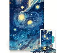 Rompecabezas La Noche Estrellada de Van Gogh para Adultos,1000 Piezas,Juego de Memoria,Corte Fino,Acabado de Primera Calidad,una Forma entretenida de Pasar el Tiempo Libre (38x26cm)