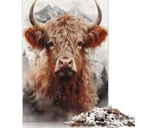 Rompecabezas La Vaca de Las Tierras Altas para Toda la Familia. 100% cartón Reciclado. Rompecabezas para niños y Adultos a Partir de 12 años 1000 Piezas (26 x 38 cm).
