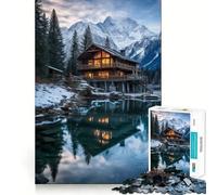 Rompecabezas Lago Alpino 1000 Piezas Juego de Agilidad Mental Corte Láser Actividad Absorbente para Noches Tranquilas (38x26cm)