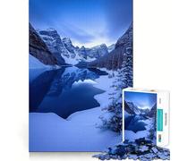 Rompecabezas Lago de Montaña Nevada de 1000 Piezas para Adultos Juguete Intelectual Relajante y Tranquilo Corte preciso Artículo de Santa Claus (50x75cm)