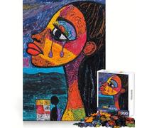 Rompecabezas Lágrimas de Expresión para Adultos, 1000 Piezas Fortalece la Memoria y Alivia el estrés Obra de Arte Bordes Finos 38x52cm