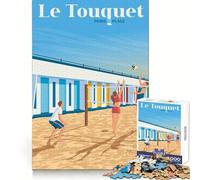 Rompecabezas Le Touquet Paris Plage Art de 1000 Piezas para Adultos Requiere práctica y relajación Bordes definidos (50x75cm)