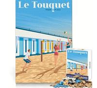Rompecabezas Le Touquet Paris Plage Art para Adolescentes,1000 Piezas,Mejora la Memoria,Tiempo Libre Agradable,Corte láser,Sorpresa de cumpleaños (38x26cm)