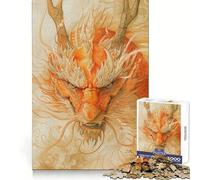 Rompecabezas Legendario del dragón Naranja para Adultos, 1000 Piezas, fortalece la Memoria, vínculo Familiar, Bordes limpios, Regalo de cumpleaños (38x26cm)