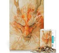 Rompecabezas Legendario del dragón Naranja para Adultos, 1000 Piezas, Rompecabezas Mental, Juego Lento, Disfruta del Montaje de la Imagen, (38x52cm)