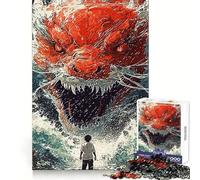 Rompecabezas Legendario del dragón Rojo para Adultos, 1000 Piezas, Rompecabezas Mental, Relajante, Arte, Montaje, (50x75cm)