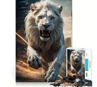 Rompecabezas León Blanco de 1000 Piezas Juguete Creativo para desarrollar Habilidades Sistema de Cierre Seguro Sin Piezas Sueltas Actividad para Fortalecer los Lazos Familiares (38x26cm)