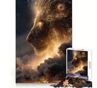 Rompecabezas León Celestial sobre Paisaje Urbano para Adolescentes,1000 Piezas,Ejercicio Mental,Diversión Pacífica,Corte Exacto, Único (50x75cm)