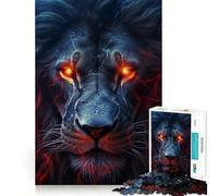 Rompecabezas León de Ojos Rojos para Adultos, 1000 Piezas, Rompecabezas Mental, Pasatiempo Relajante, Ensamblaje de Imágenes, Regalo Encantador (50x75cm)