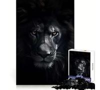 Rompecabezas León Negro Rey Furioso 1000 Piezas para Adolescentes Desarrollo de la Memoria Relajante Tiempo Libre Bordes Limpios Regalo Ideal (38X26CM)