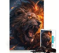 Rompecabezas León Rugiente del Infierno para Adultos, 1000 Piezas, Rompecabezas para ejercitar la Mente, Ideal para el hogar, Regalo de cumpleaños (38x52cm)