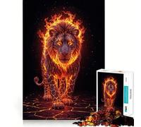 Rompecabezas León Volcánico Ardiente 1000 Recall Fun Play Tecnología Avanzada de Corte Láser Juguete de Entretenimiento para Interiores (50x75cm)