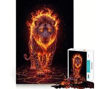Rompecabezas León Volcánico Ardiente para Adultos 1000 Juego Think Boost Estructura de Enclavamiento Preciso Fácil de Aprender Diversión Familiar (38x52cm)