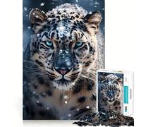Rompecabezas Leopardo de Las Nieves para Adultos, 1000 Piezas, Juguete de Lógica Mental, Relajante, Divertido, Corte Firme, Cálido y Sorpresa (38x52cm)