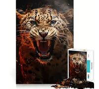 Rompecabezas Leopardo Enojado de 1000 Piezas para Adolescentes Estimula la Mente Diversión sin Espacios Ajuste Entretenimiento cautivador para Interiores acogedores (38x26cm)