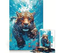 Rompecabezas Leopardo Submarino de 1000 Piezas Juego de Habilidad Mental Ajuste Estable Sin Piezas Que se muevan Un pasatiempo Divertido para Fines de Semana Largos (50x75cm)