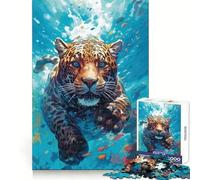 Rompecabezas Leopardo Submarino de 1000 Piezas para Adolescentes Bienestar Cerebral Fácil relajación Cierre (38x52cm)
