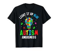 Rompecabezas Light It Up Blue para concientizar sobre el Autismo para niños y niños Camiseta gráfica económica