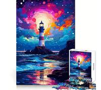 Rompecabezas Lighthouse Winter Pixel para Adultos,1000 Piezas,Focus Ability Gentle Engagement Interlock Well Art, (50x75cm)