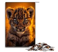 Rompecabezas Little Fire Tigers de 1000 Piezas de Madera para Adultos y niños Mayores de 12 años, Rompecabezas Familiar Divertido de 1000 Piezas