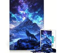 Rompecabezas Lobo Aullando bajo Las Estrellas para Adolescentes,1000 Piezas,Juego de Habilidades mentales,Cortado con láser para un Tiempo de Entrenamiento Mental Tranquilo casa