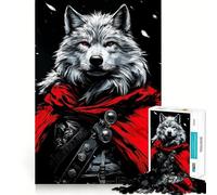 Rompecabezas Lobo Blanco con Capa Roja 1000 Piezas para Adolescentes Juego para estimular la Mente Montaje Firme y Seguro Actividad Divertida para Toda la Familia (38x52cm)