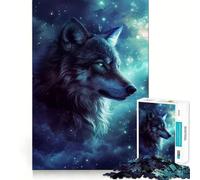 Rompecabezas Lobo en el Espacio Galaxia para Adolescentes,1000 Piezas,Juego para estimular la Mente,Piezas sin Rebabas,Corte Limpio,fácil de Aprender,diversión para Toda la Familia (50x75cm)