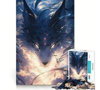 Rompecabezas Lobo Místico Cielo Nublado para Adolescentes, 1000 Piezas, Think Toy, Divertido y Relajante, Arte Coleccionable de Corte Limpio (38x26cm)
