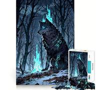 Rompecabezas Lobo místico en el Bosque Invernal para Adultos, 1000 Piezas Juguete Intelectual Diversión Tranquila Corte preciso Lista de Deseos de Papá Noel (50x75cm)