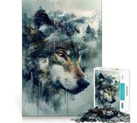Rompecabezas Lobo Místico en la Naturaleza para Adolescentes, 1000 Piezas, Think Toy, diversión Relajante, Arte de Corte Limpio, Coleccionable (38x52cm)