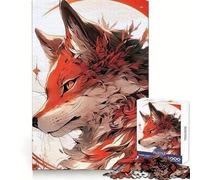 Rompecabezas Lobo Naranja de 1000 Piezas para Adolescentes Desarrolla la Mente y Divierte a Toda la Familia Bordes precisos Regalo Memorable (50x75cm)
