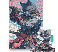 Rompecabezas Lobo Samurái bajo Sakura para Adultos, 1000 Piezas, lógica Clara, Juguete para el Tiempo Libre, Corte Perfecto, Regalo Creativo (50x75cm)