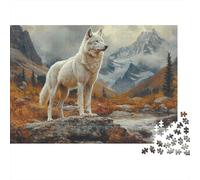Rompecabezas Lobo Solitario en Mountain Valley Vida Silvestre Puzzle 1000 Piezas Adultos - Regalo, Juego Familiar, Decoración del Hogar 38x26cm/1000pcs