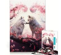 Rompecabezas Lobos en Flor para Adolescentes 1000 Piezas Juego de diversión Mental Conexión Limpia y fluida Forma Atractiva de Pasar el Tiempo Libre (50x75cm)