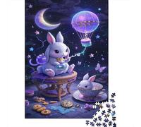 Rompecabezas Lop-Eared Conejo De 1000 Piezas para Adultos, Rompecabezas Escena Nocturna soñada Adultos, Juego Familiar Regalos Creativos 1000pcs (75x50cm)