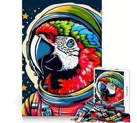 Rompecabezas Loro Astronauta WPAP para Adolescentes, 1000 Piezas, Juguete Relajado, Divertido, Arte de Corte Limpio, Coleccionable (38x52cm)