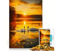 Rompecabezas Los cisnes se abrazan de 1000 Piezas para Adolescentes Juego de ingenio, Tiempo de Paz, 50x75cm