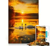 Rompecabezas Los cisnes se abrazan para Adolescentes, 1000 Piezas, Juguete cognitivo, pasatiempo Tranquilo, Borde Premium, 38x52cm