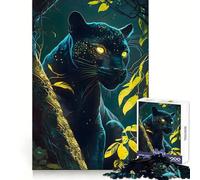 Rompecabezas Luminosos de Black Panther de 1000 Piezas para Adultos Estimulación Cerebral Entretenimiento Bonito Regalo (50x75cm)