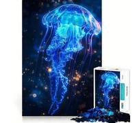 Rompecabezas Luminosos de Medusas neón para Adultos, 1000 Piezas, Juguete Intelectual, Juego Relajante, decoración de Pared (38x52cm)