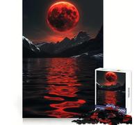 Rompecabezas Luna de Sangre Ascendente de 1000 Piezas Desarrolla tu Capacidad Mental Entretenimiento Cierre Seguro Regalo de cumpleaños (38x52cm)