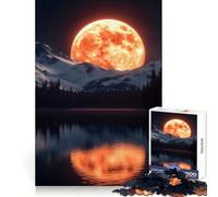 Rompecabezas Luna de Sangre sobre Las Montañas de 1000 Piezas para Adolescentes Rompecabezas para Pensar con claridad, Relajarse y desconectar Encaje Firme (50x75cm)