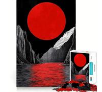 Rompecabezas Luna Roja sobre Las Montañas para Adultos, 1000 Piezas, Juego Inteligente, Ensamblaje de Patrón Tranquilo y Sencillo, Regalo Increíble (50x75cm)