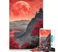 Rompecabezas Luna Roja sobre Montañas, 1000 Piezas, para Adultos, Juguete Intelectual, Relajante, Corte preciso, artículo de Santa Claus (38x52cm)