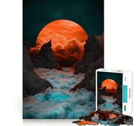 Rompecabezas Luna Roja sobre Montañas para Adultos, 1000 Piezas, Mejora la Memoria, Divertido Ensamblaje de Imágenes, Arte Coleccionable (50x75cm)