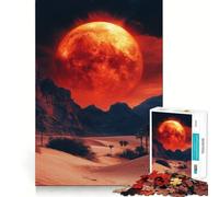 Rompecabezas Luna Roja sobre Paisaje Desértico para Adultos, 1000 Piezas, Juego Inteligente, Relajante, Divertido, con Patrón, Regalo Preciado (38x26cm)