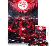 Rompecabezas Luna Roja y Lobos, 1000 Piezas para Adolescentes, Juego de lógica, Tiempo de Calentamiento, Pieza de colección de Arte de Corte preciso (38x26cm)